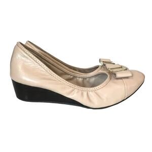 Cole Haan D’Orsay Flats Pointed Toe Navy Blue Calf Hair Amalia Women’s 7M